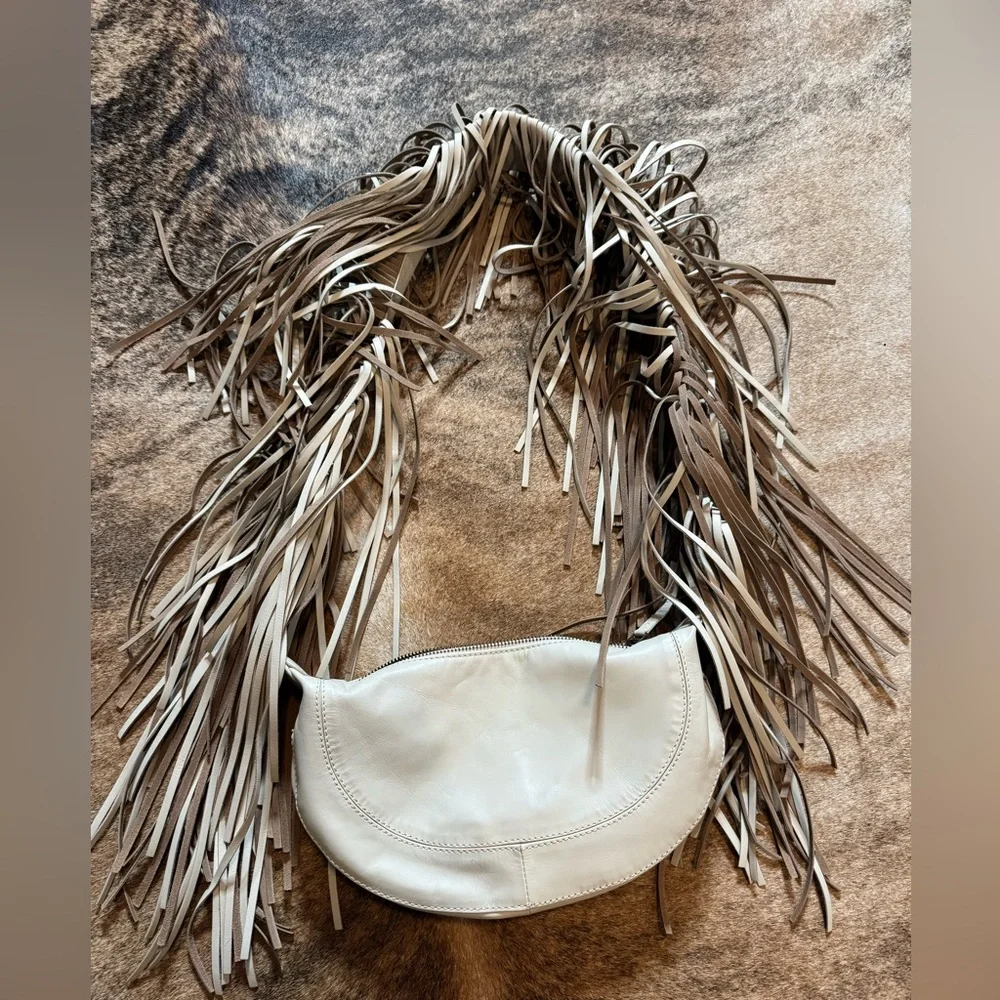 Anthropologie “Cascade” Fringe Leather Shoulder Bag - Picture 4 of 6